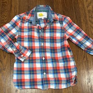 Mini Boden Kids Colorful Plaid Button Down Shirt